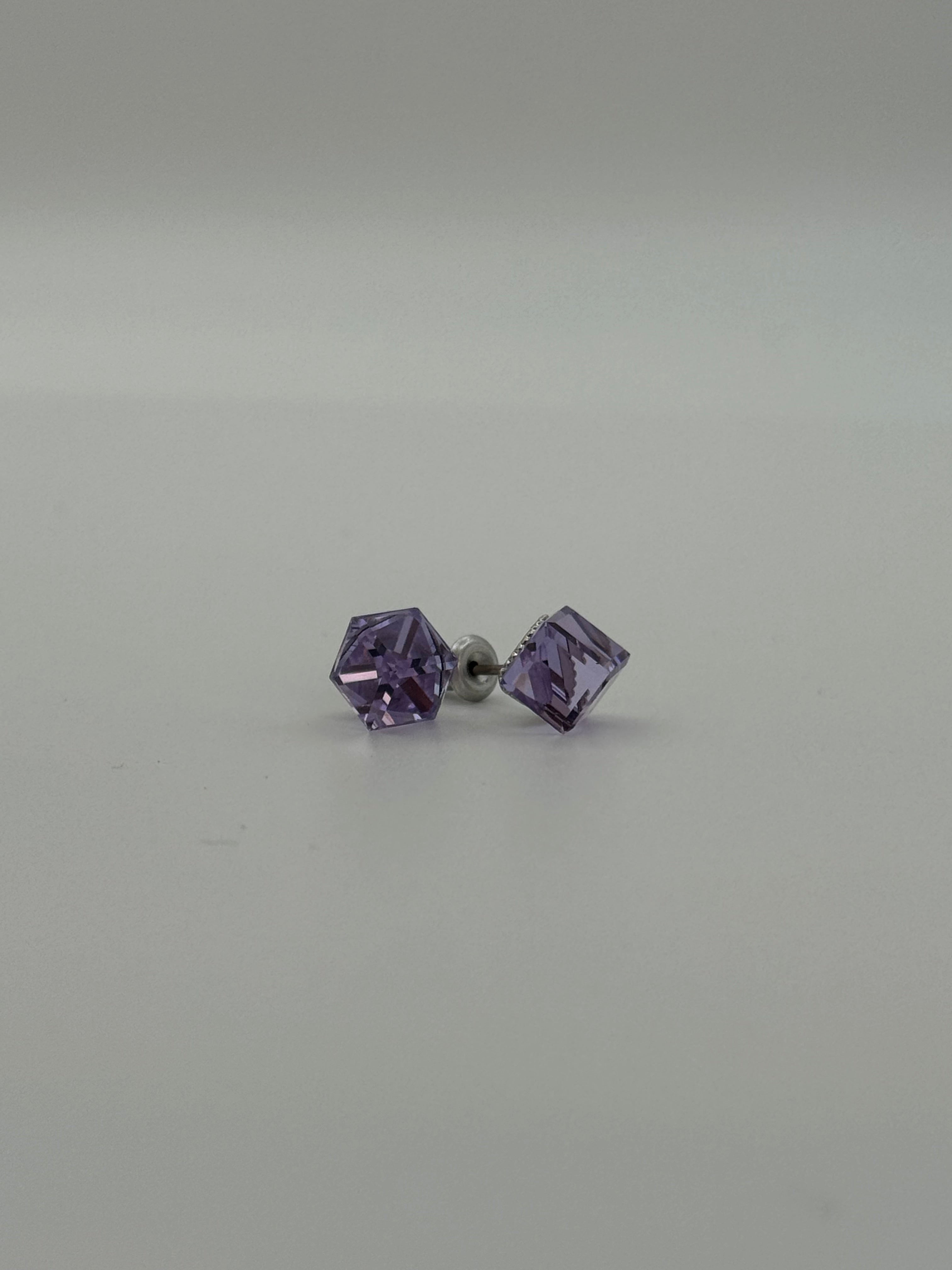 Crystal Cube Stud Earrings