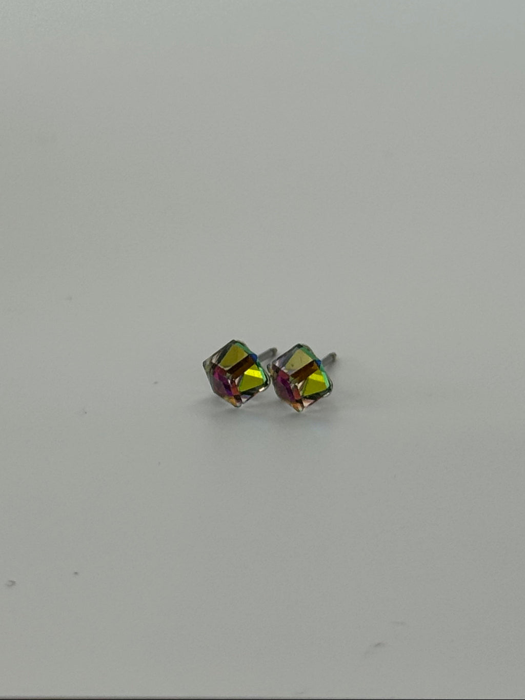 Crystal Cube Stud Earrings