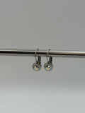 Round Crystal Bezel Drop Earrings