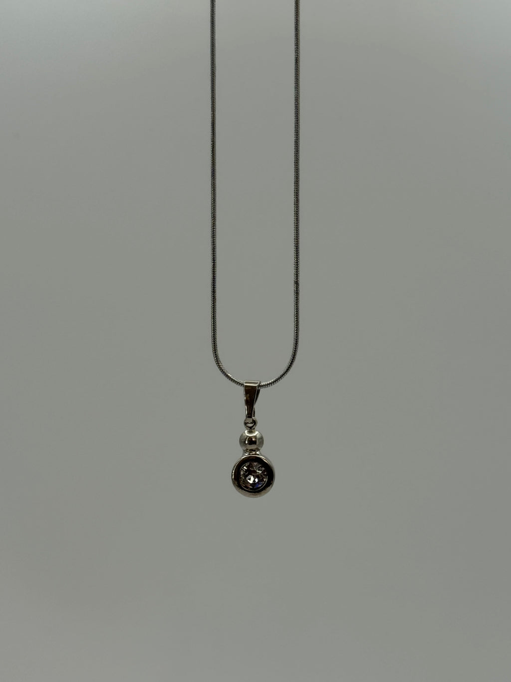 Round Bezel-Set Stud Earrings & Pendant Necklace Set