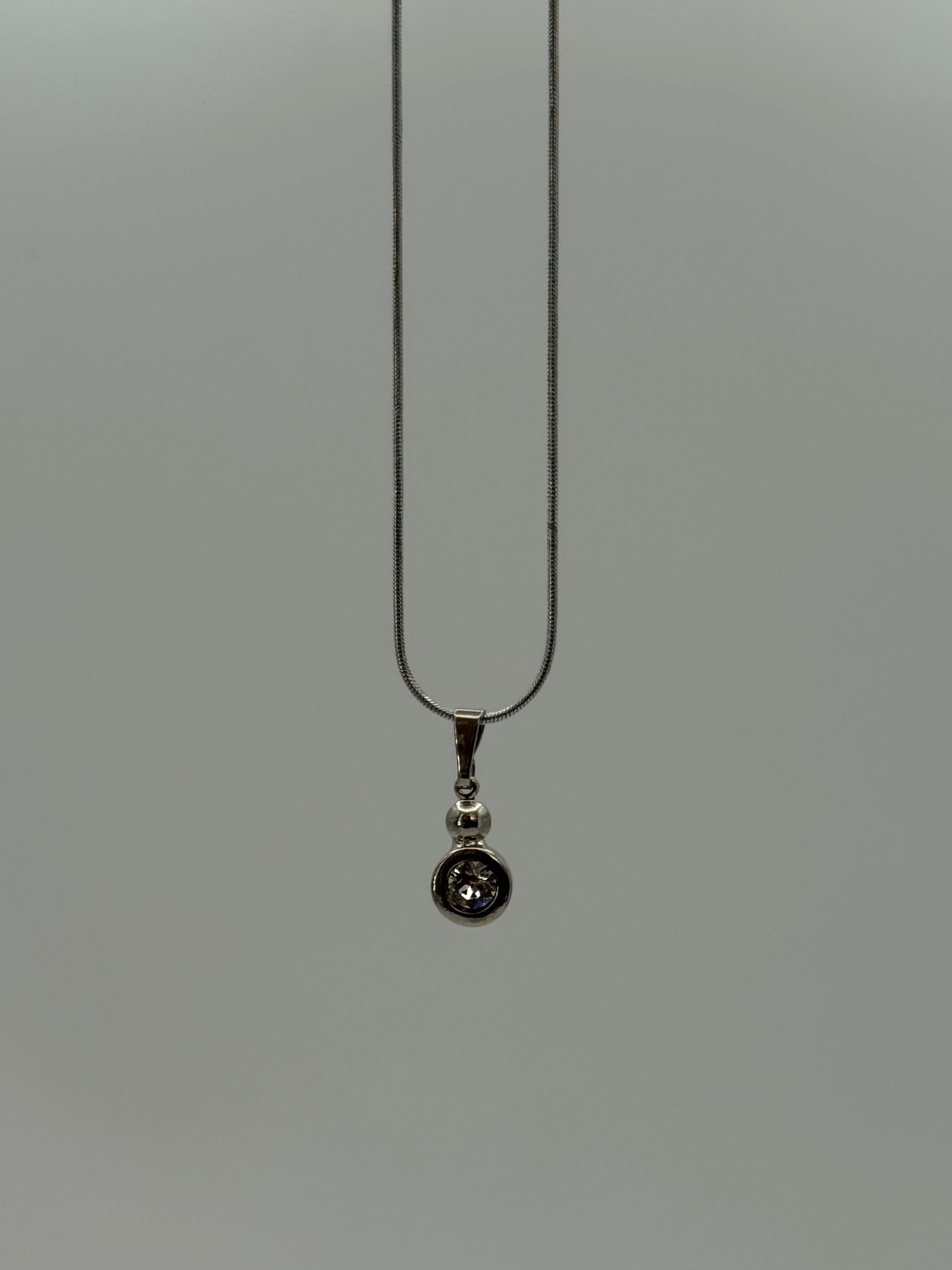 Round Bezel-Set Stud Earrings & Pendant Necklace Set