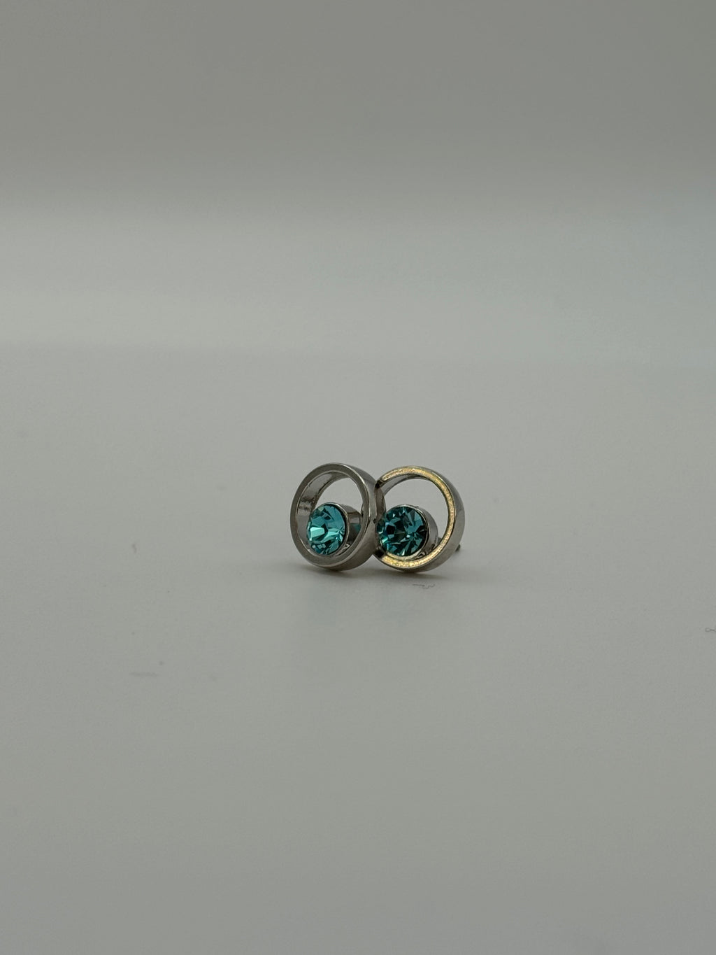 Open Circle Crystal Stud Earrings