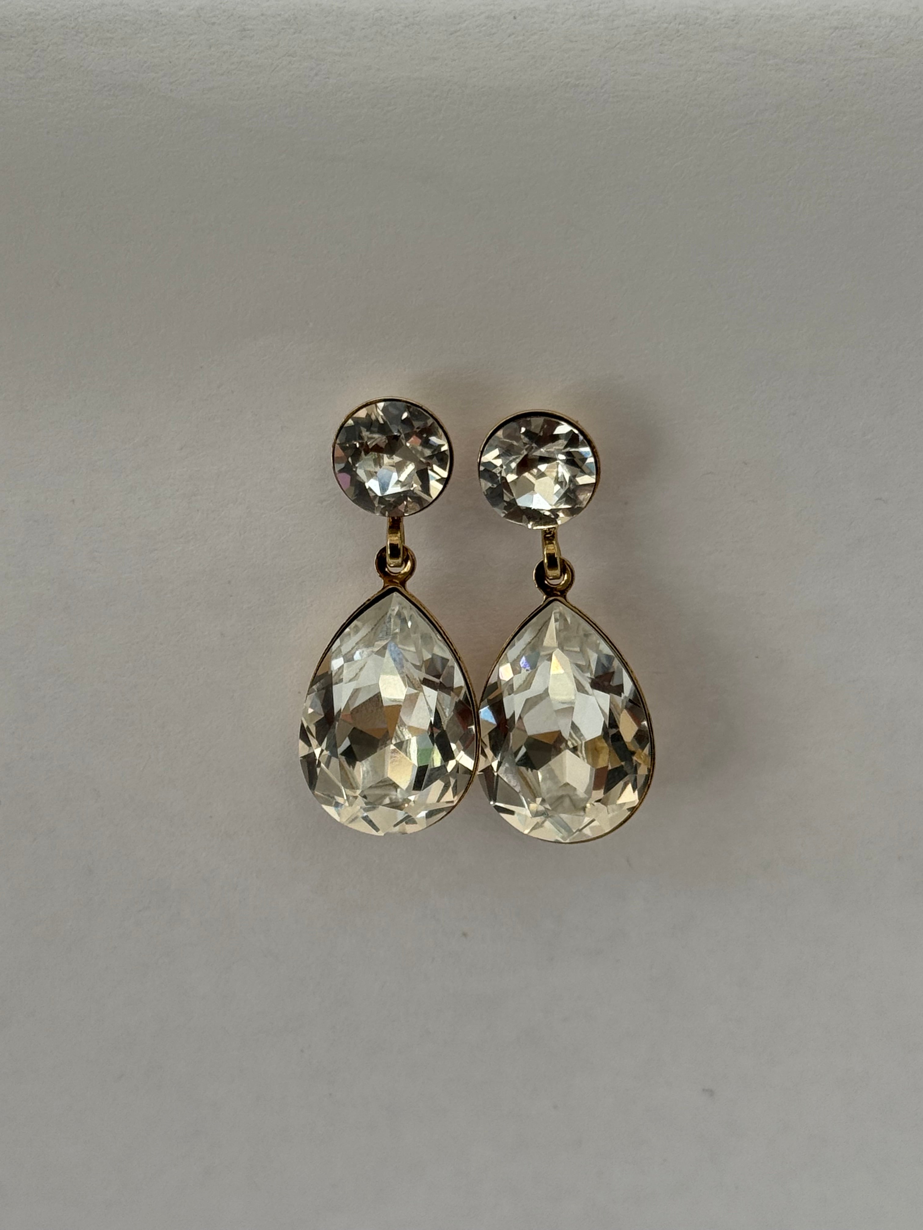 Crystal Teardrop Statement Drop Earrings