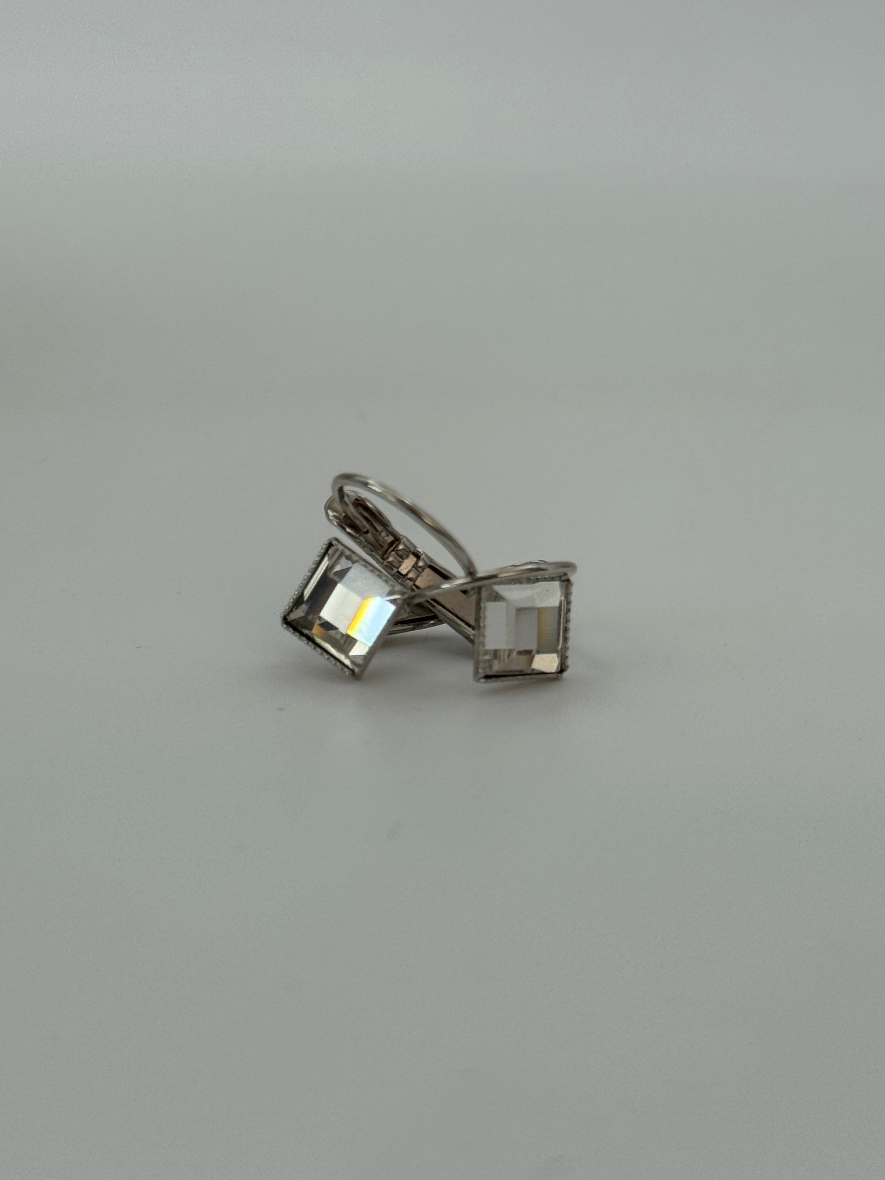 Square Crystal Drop Earrings
