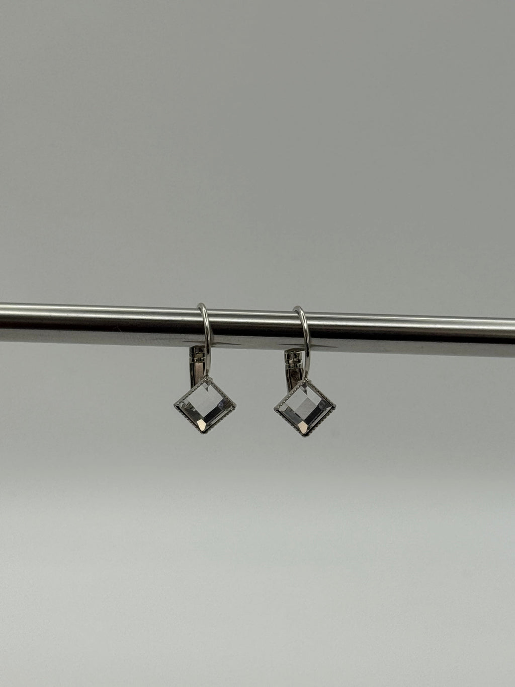 Square Crystal Drop Earrings