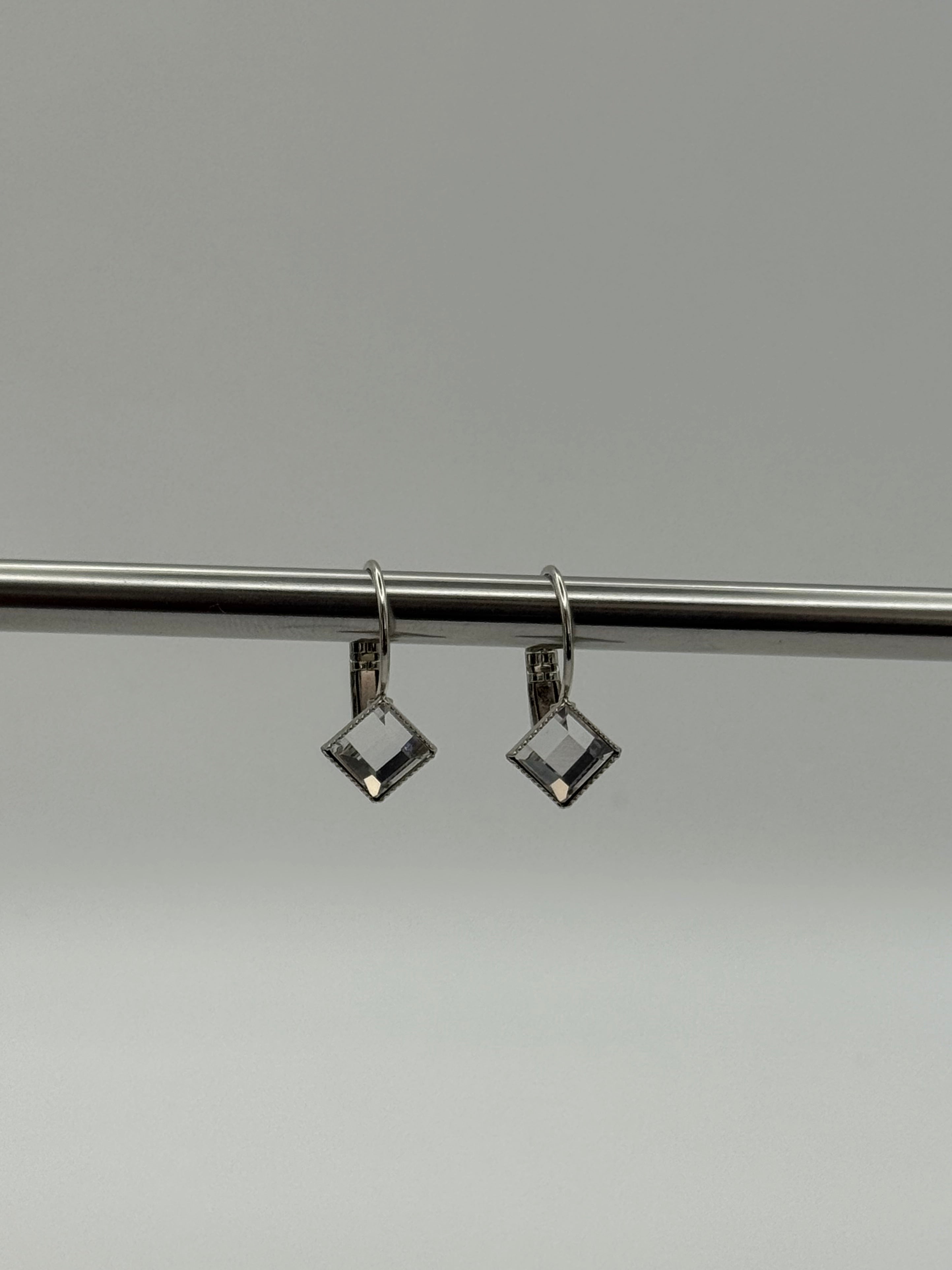Square Crystal Drop Earrings
