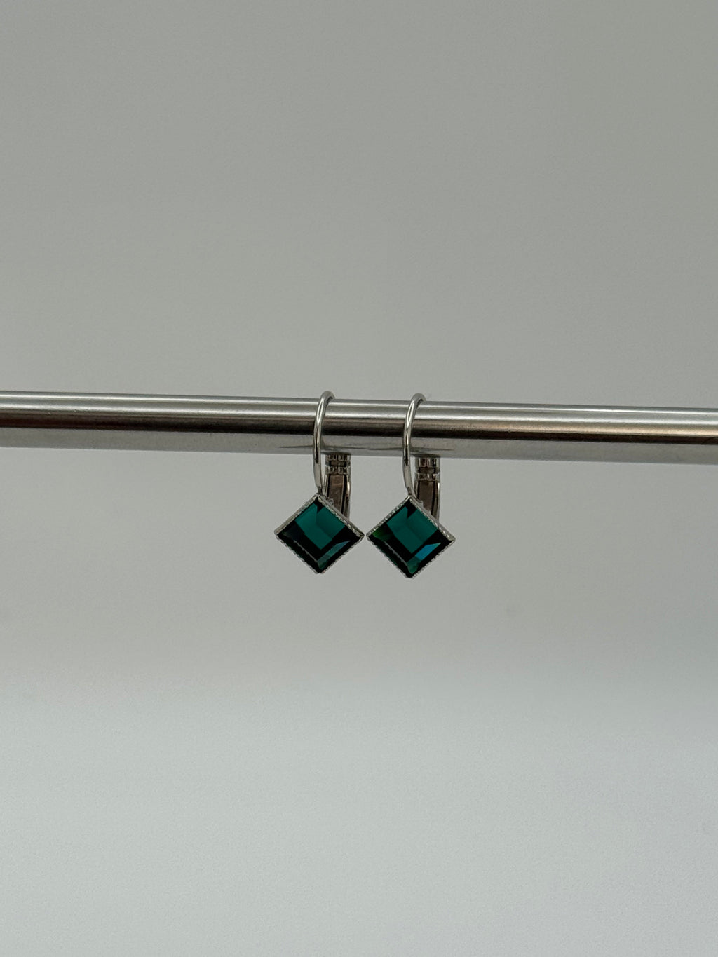 Square Crystal Drop Earrings