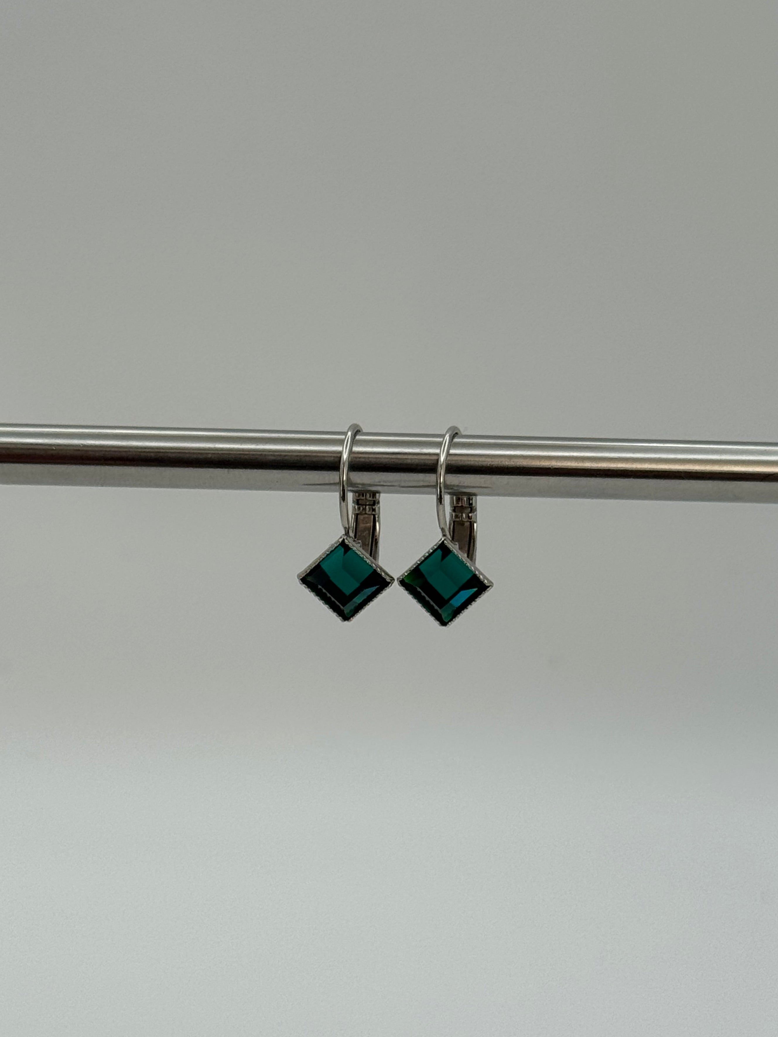 Square Crystal Drop Earrings