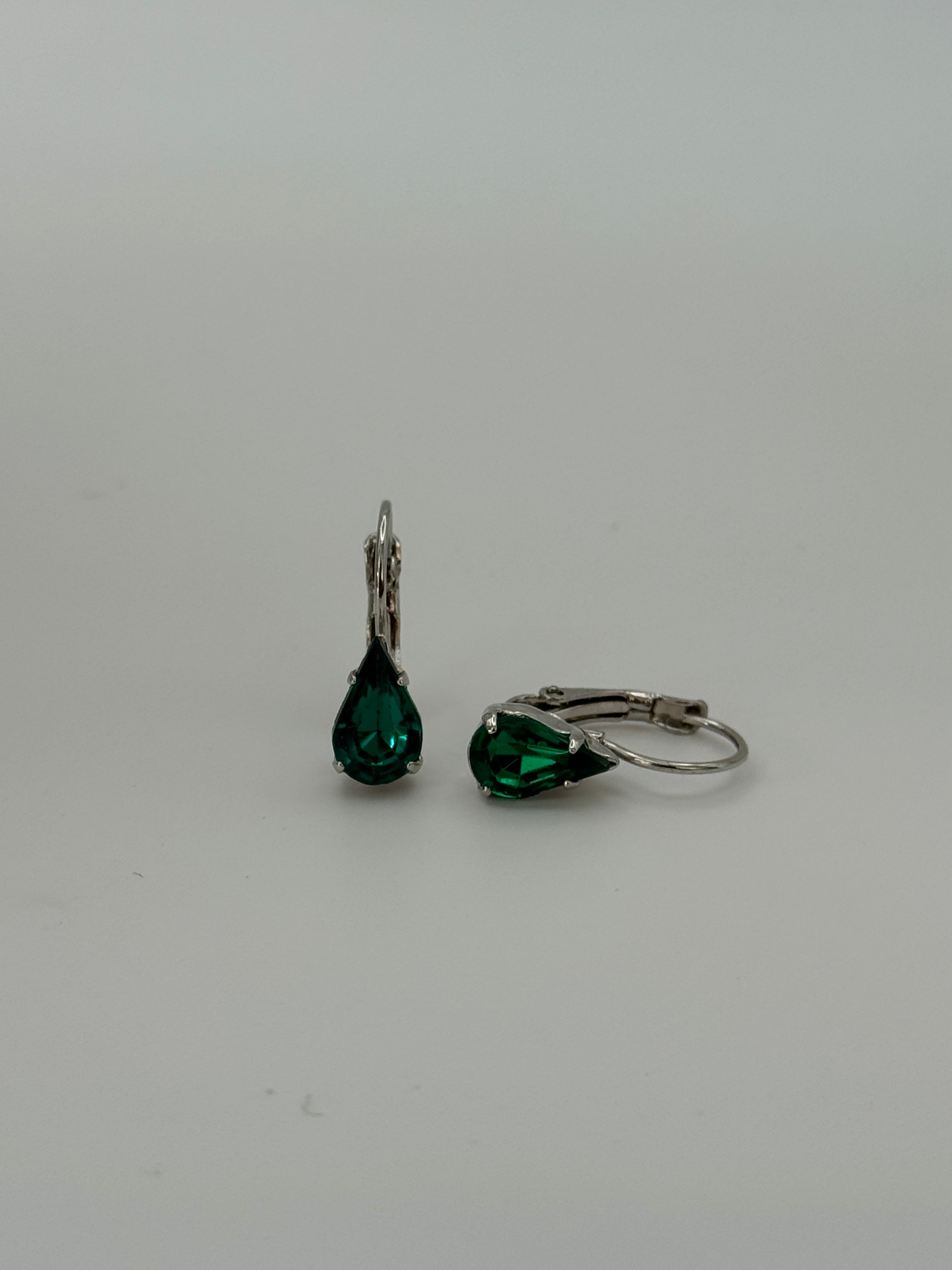 Clear Crystal Teardrop Earrings