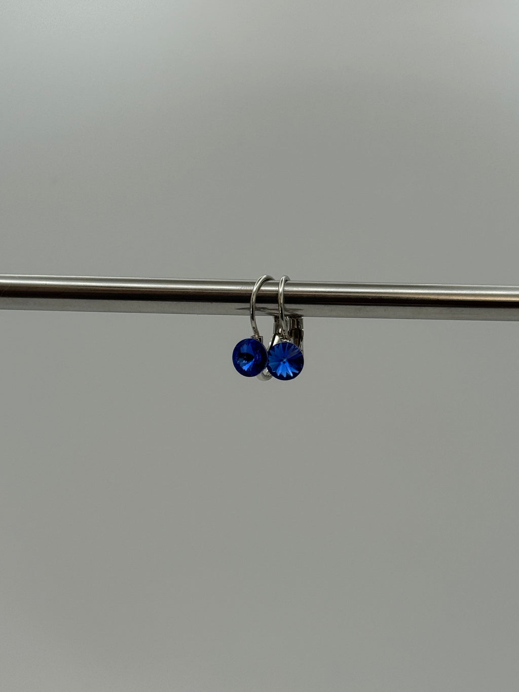 Sapphire-Blue Crystal Drop Earrings & Swirl Pendant Necklace Set