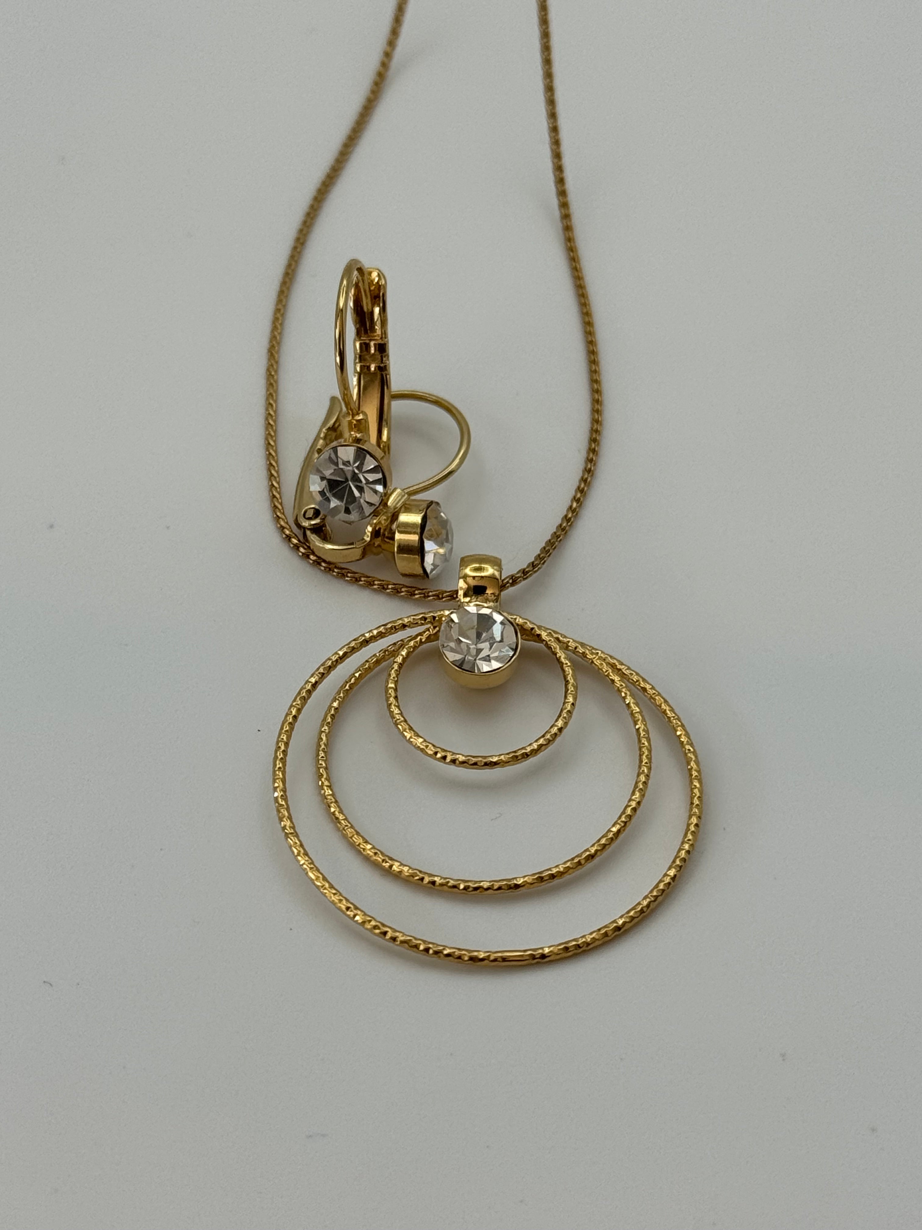 Spiral Drop Earrings & Pendant Necklace Set