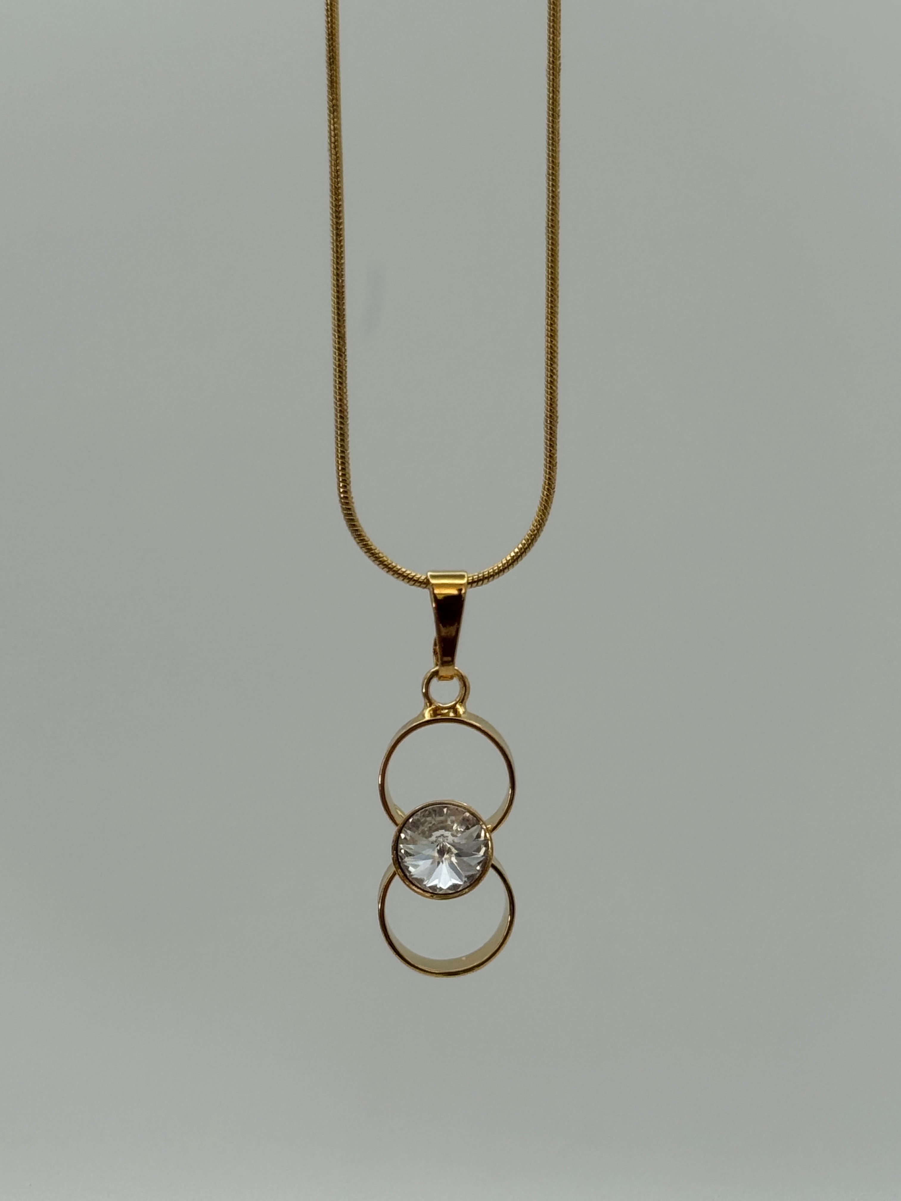 Round Stone Drop Earrings & Infinity Pendant Necklace Set