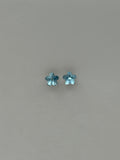 Blue Flower-Shaped Crystal Stud Earrings