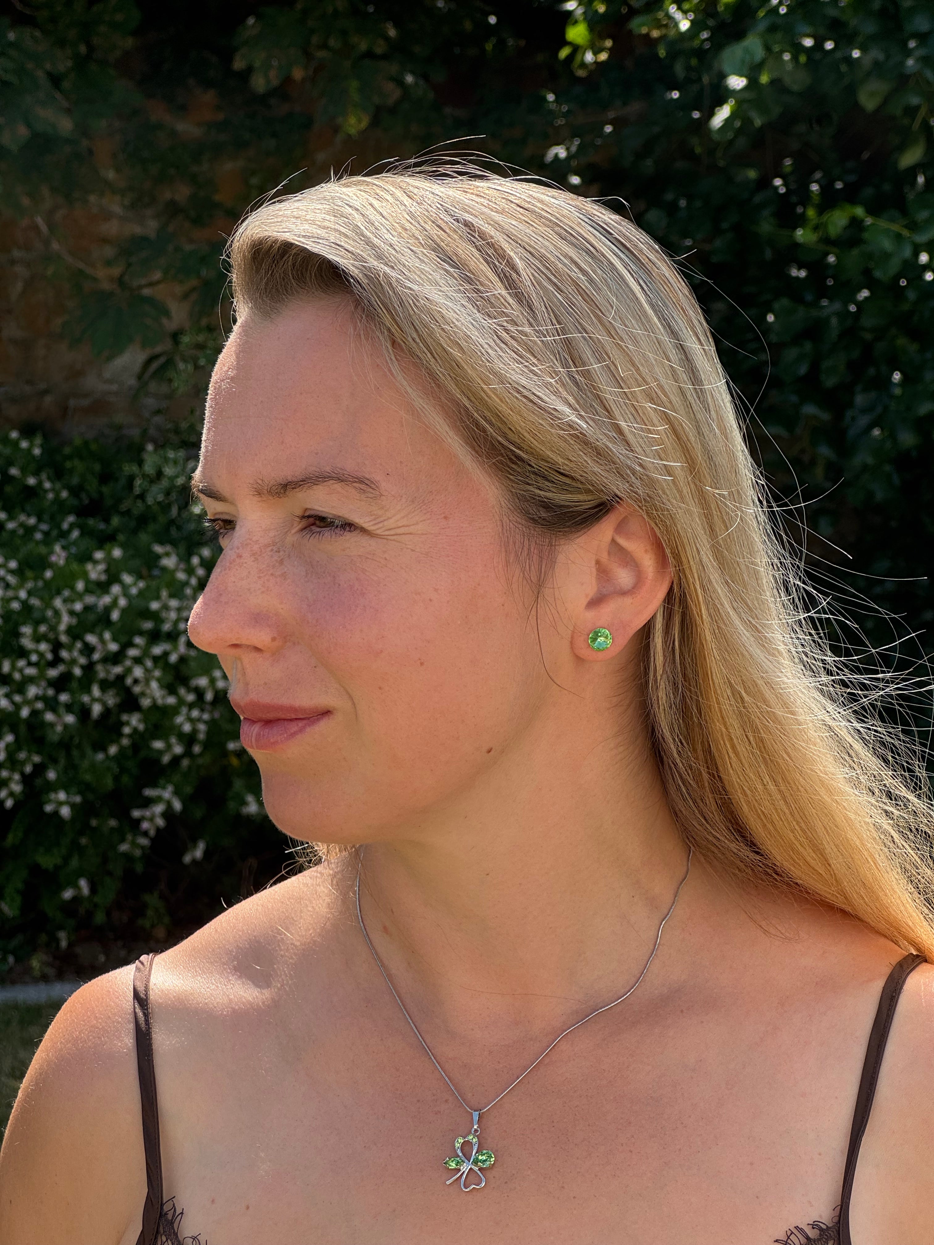 Peridot Four-Leaf Clover Pendant