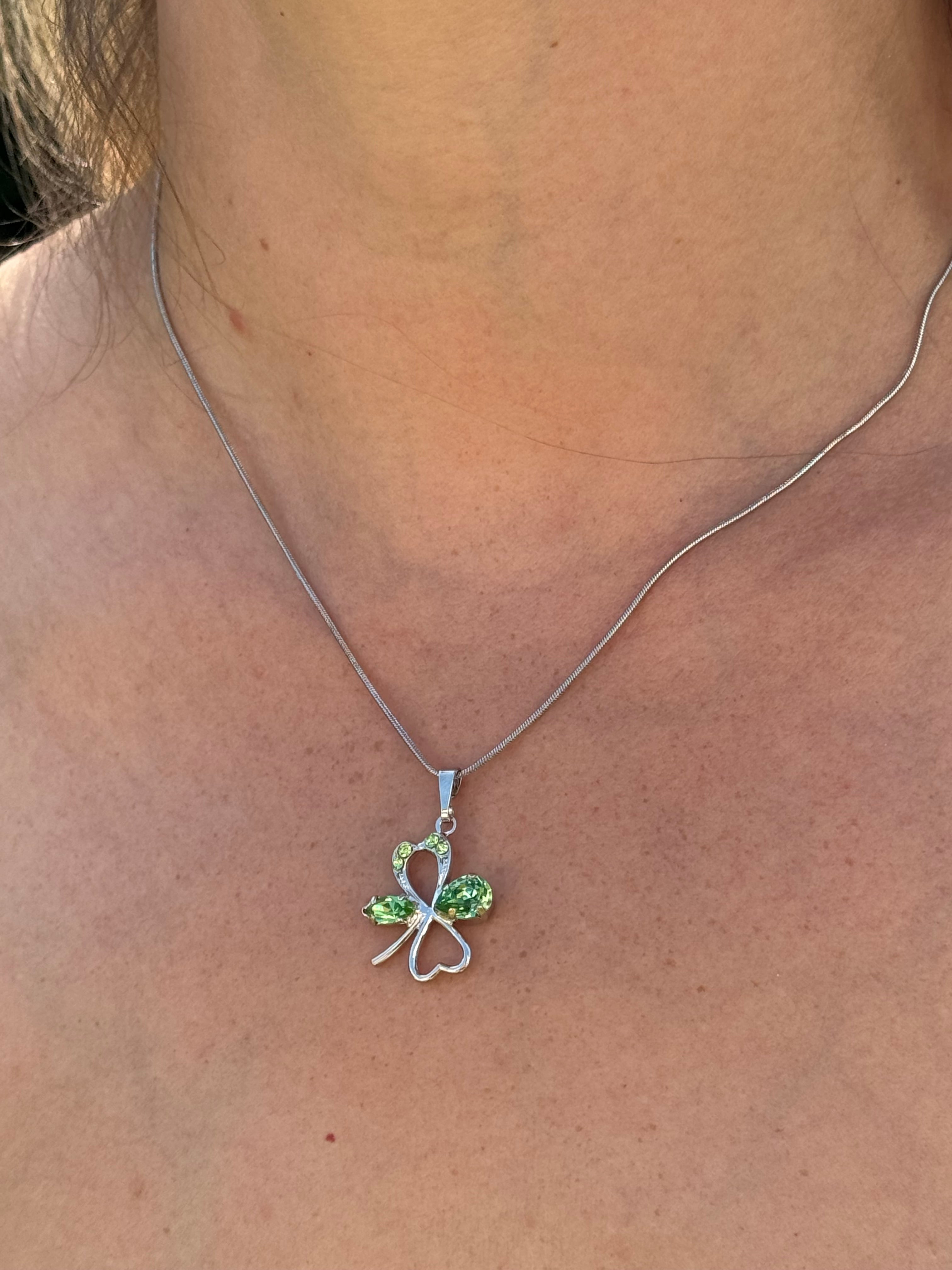 Peridot Four-Leaf Clover Pendant