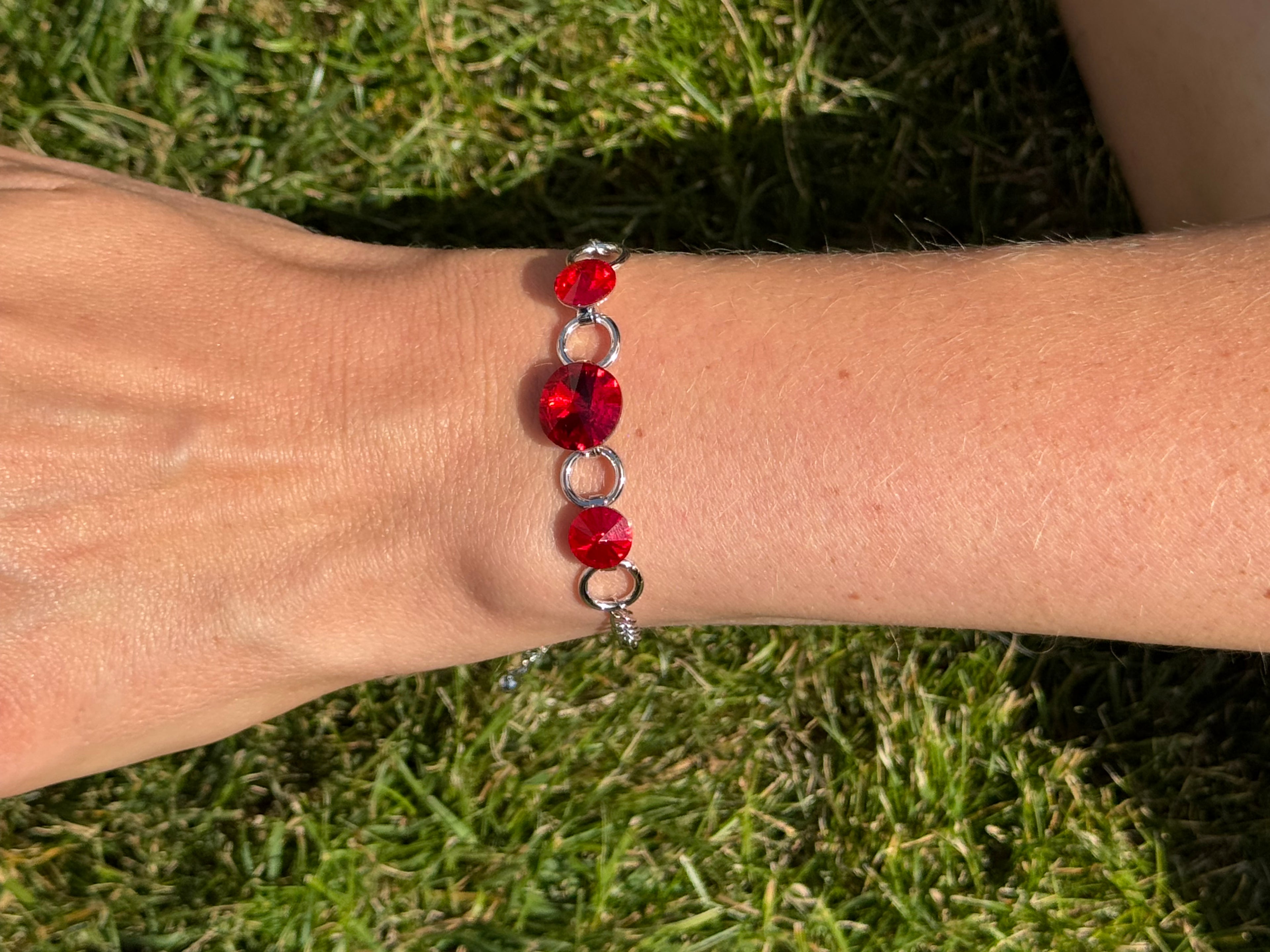 Ruby Red Crystal Tennis Bracelet