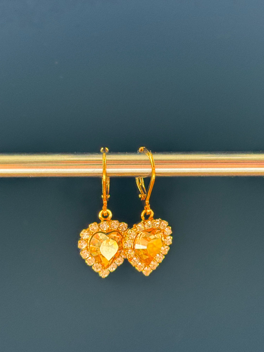 Heart Drop Earrings & Heart Pendant Necklace Set