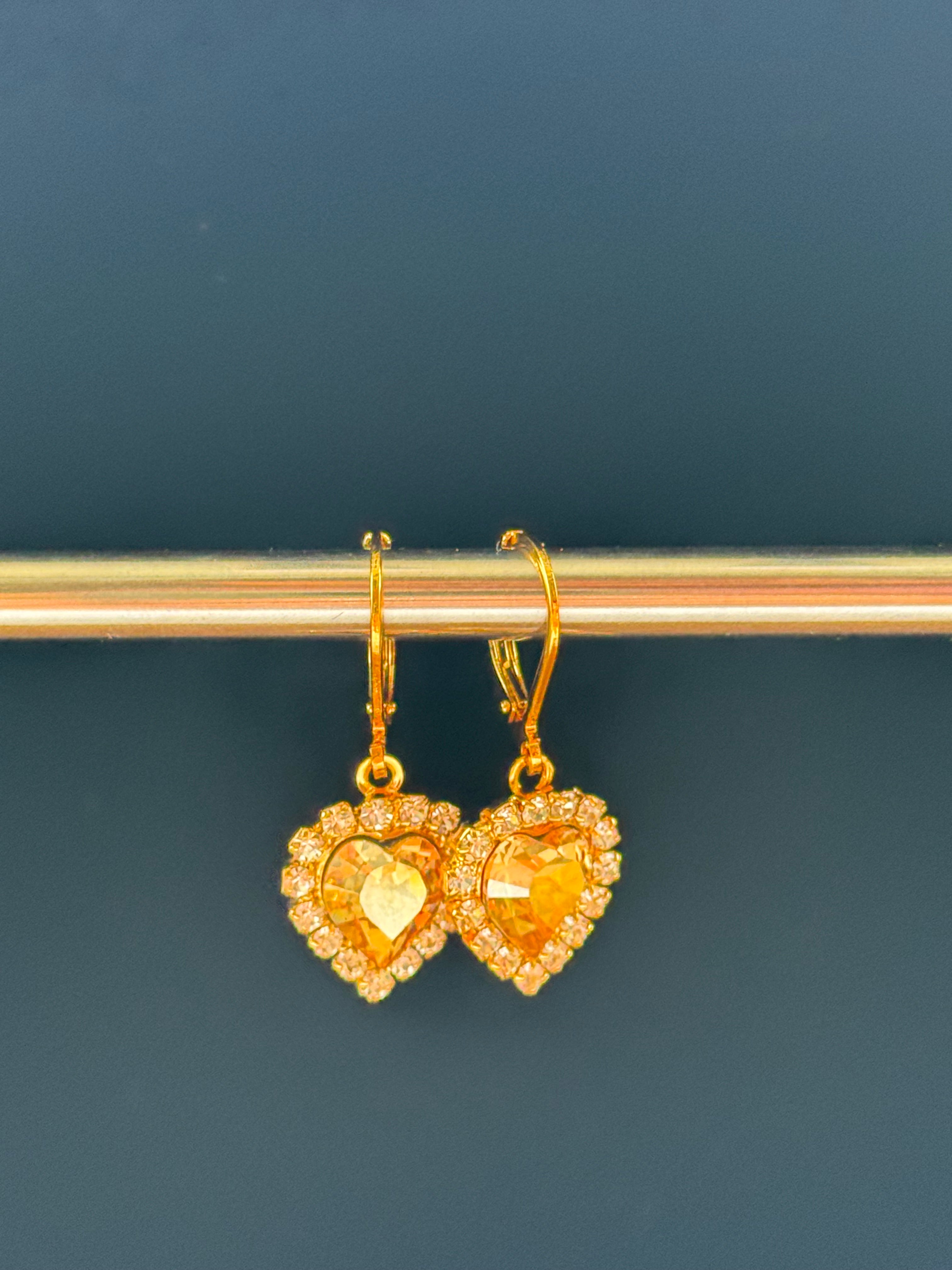 Heart Drop Earrings & Heart Pendant Necklace Set