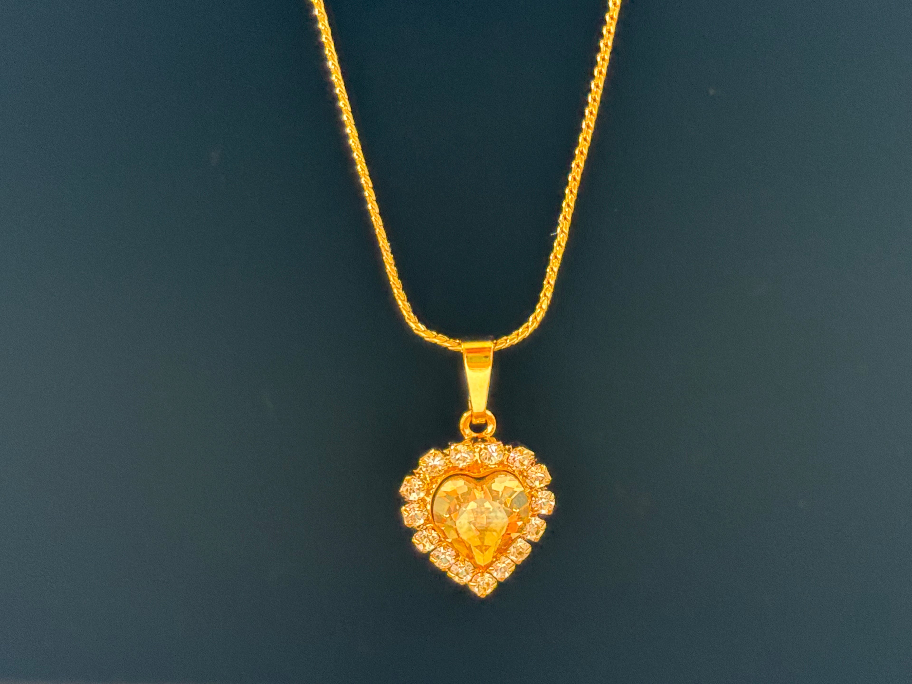 Heart Drop Earrings & Heart Pendant Necklace Set