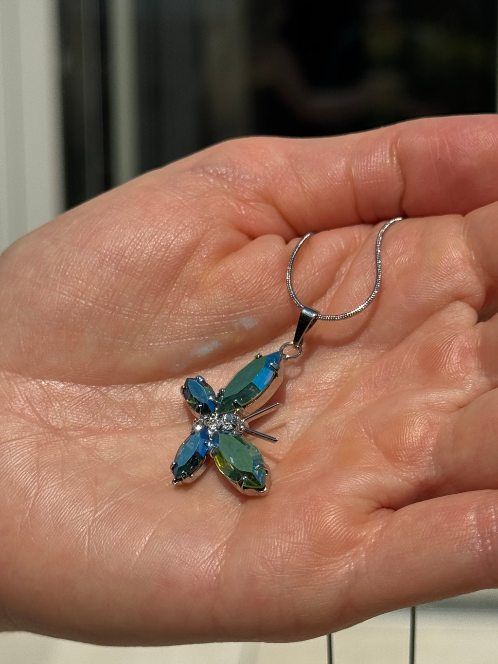 Aurora Blue Butterfly Pendant