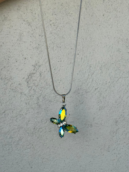 Aurora Blue Butterfly Pendant