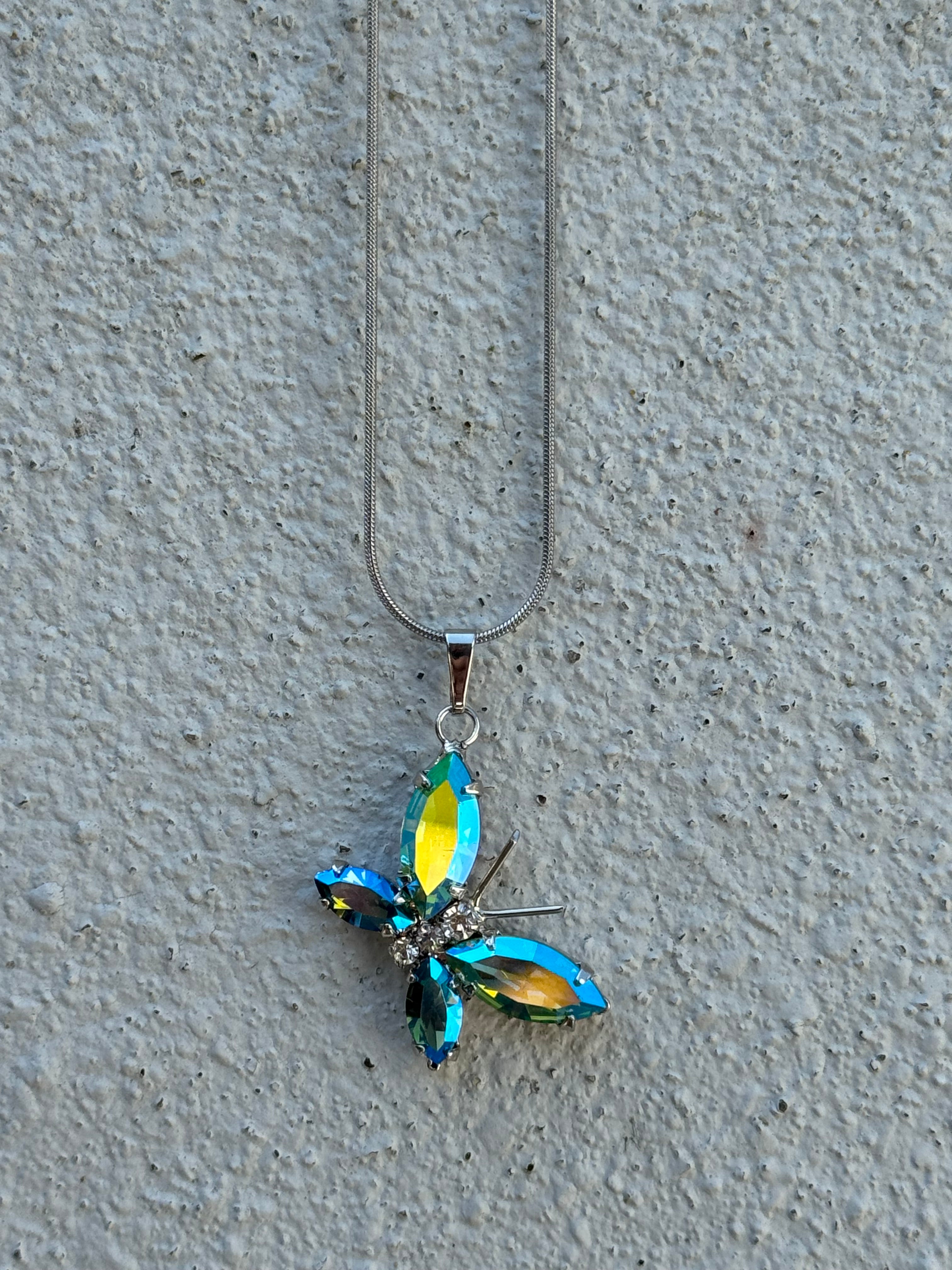 Aurora Blue Butterfly Pendant
