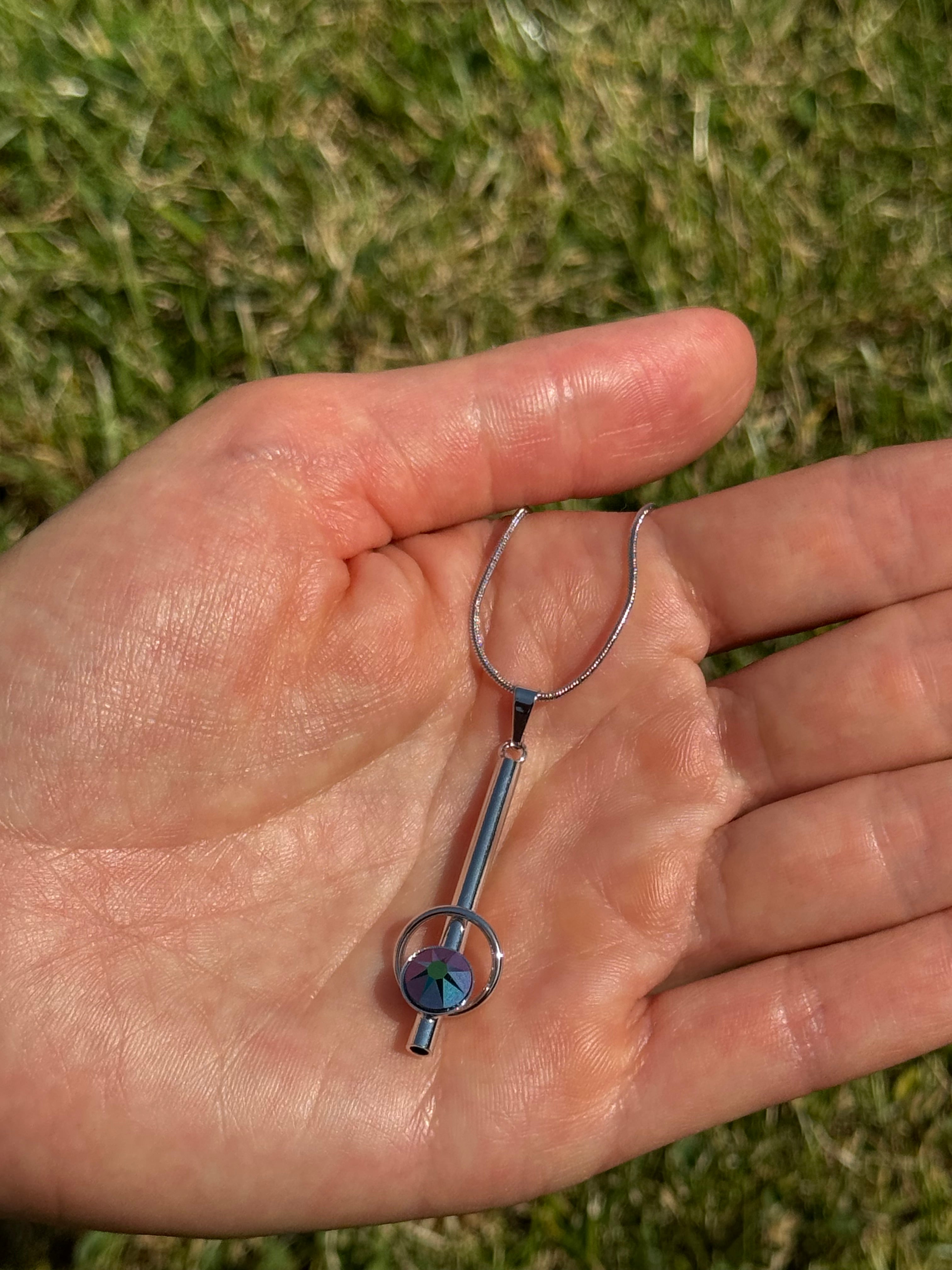Vitral Rainbow Crystal Bar Pendant Necklace