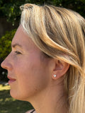 Clear Crystal Heart Stud Earrings